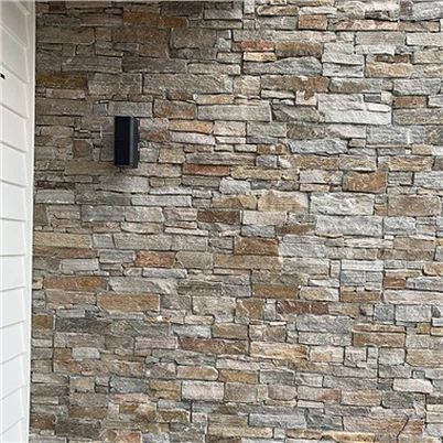 Сив и ръждив кварцит, строителен естествен камък JRN-4649