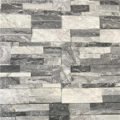 Взаимосвързана каменна стенна облицовка от бял и сив кварцит JRFS-050