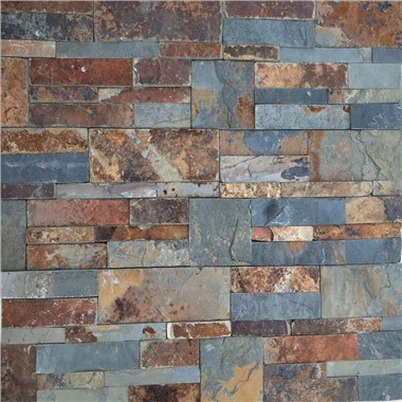 Подредени каменни панели S форма Ръждив и сив шисти JRFS-020